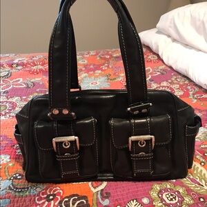 Authentic Michael kors black leather bag